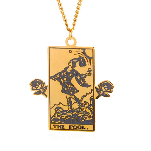 ⚜️𝟯𝟬%𝗢𝗙𝗙 𝗯𝘂𝗻𝗱𝗹𝗲𝘀 𝟯+⚜️ NEW Fool Tarot Card Stainless Steel Necklace - Picture 7 of 11